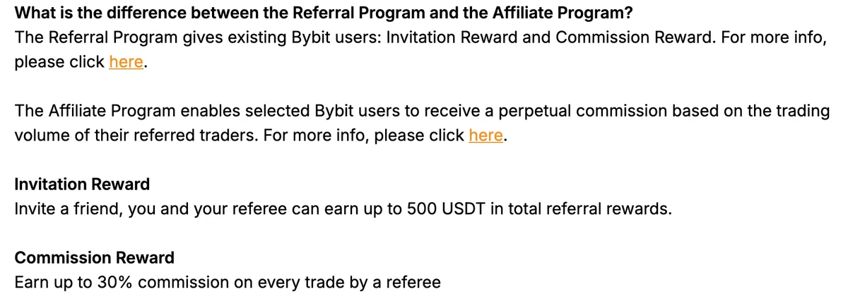 Bybit 英文问答里的两种邀请奖励名称